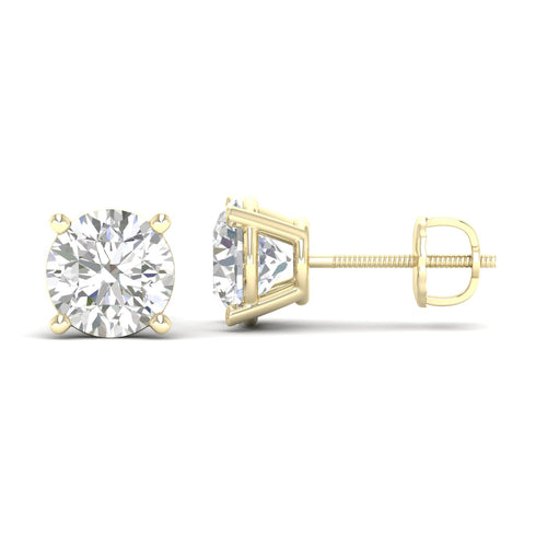 10 ctw Classic Round Lab Grown Solitaire Ear Stud
