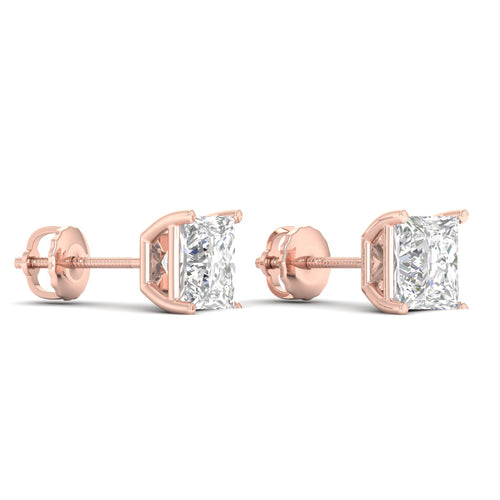 10 ctw Classic Princess Lab Grown Solitaire Ear Stud