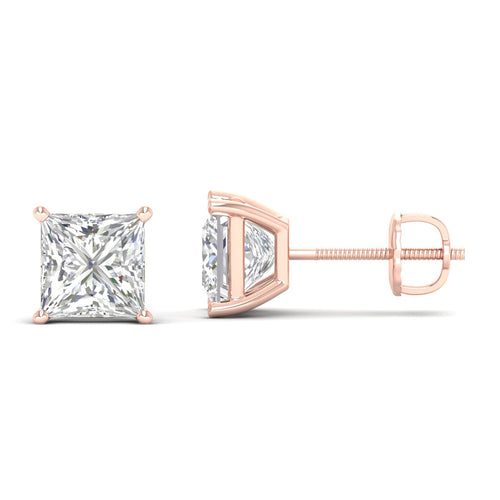 10 ctw Classic Princess Lab Grown Solitaire Ear Stud