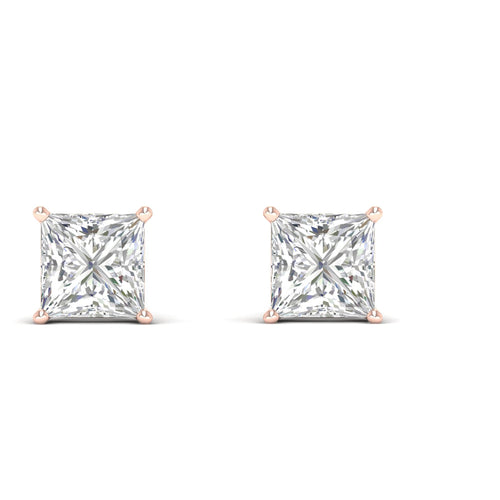 10 ctw Classic Princess Lab Grown Solitaire Ear Stud