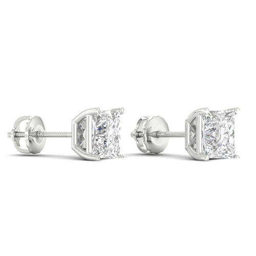10 ctw Classic Princess Lab Grown Solitaire Ear Stud