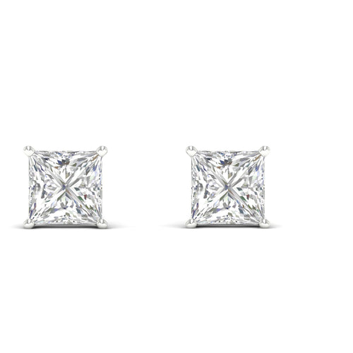 10 ctw Classic Princess Lab Grown Solitaire Ear Stud