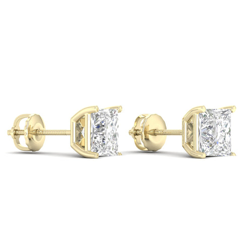 10 ctw Classic Princess Lab Grown Solitaire Ear Stud
