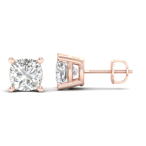 10 ctw Classic Cushion Lab Grown Solitaire Ear Stud