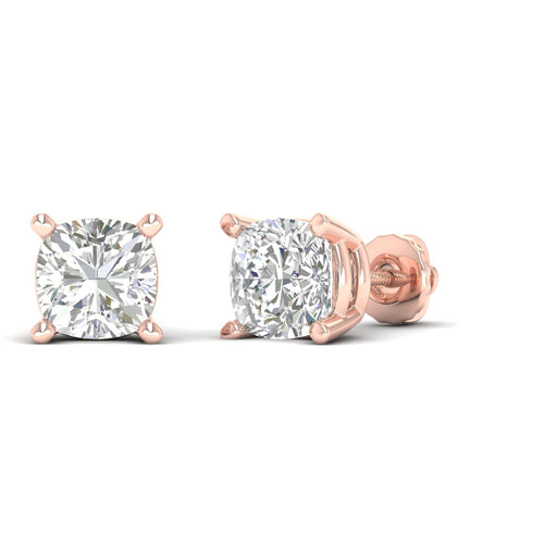 10 ctw Classic Cushion Lab Grown Solitaire Ear Stud