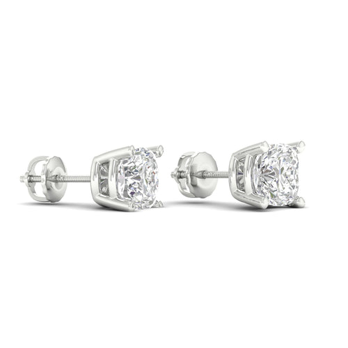 10 ctw Classic Cushion Lab Grown Solitaire Ear Stud