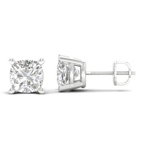 10 ctw Classic Cushion Lab Grown Solitaire Ear Stud