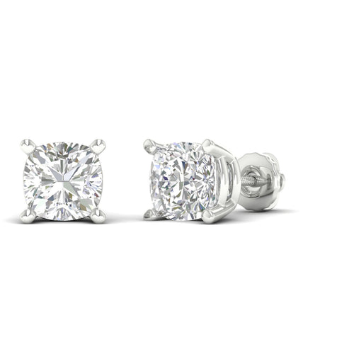 10 ctw Classic Cushion Lab Grown Solitaire Ear Stud