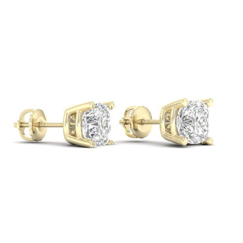 10 ctw Classic Cushion Lab Grown Solitaire Ear Stud