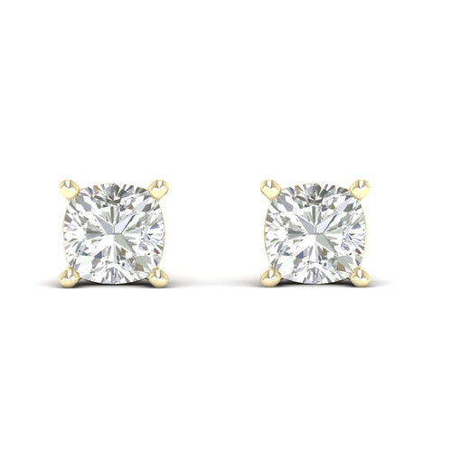 10 ctw Classic Cushion Lab Grown Solitaire Ear Stud