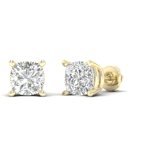 10 ctw Classic Cushion Lab Grown Solitaire Ear Stud