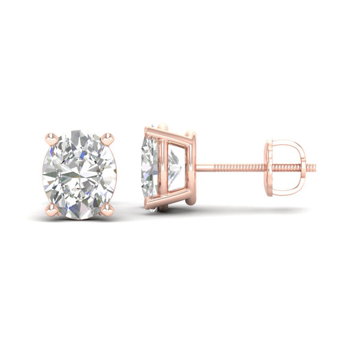 10 ctw Classic Oval Lab Grown Solitaire Ear Stud