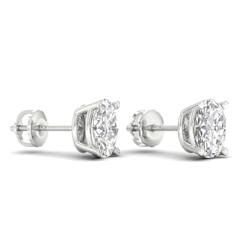10 ctw Classic Oval Lab Grown Solitaire Ear Stud