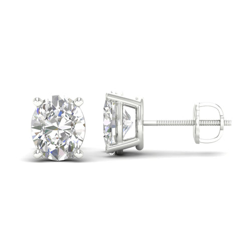 10 ctw Classic Oval Lab Grown Solitaire Ear Stud