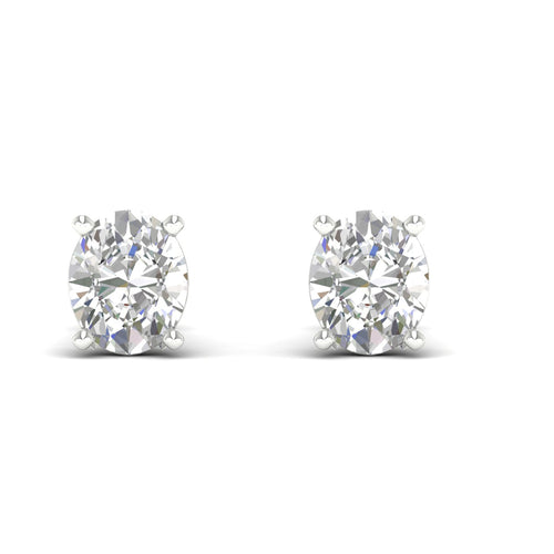 10 ctw Classic Oval Lab Grown Solitaire Ear Stud