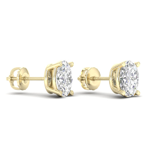 10 ctw Classic Oval Lab Grown Solitaire Ear Stud