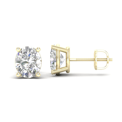 10 ctw Classic Oval Lab Grown Solitaire Ear Stud