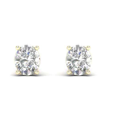 10 ctw Classic Oval Lab Grown Solitaire Ear Stud