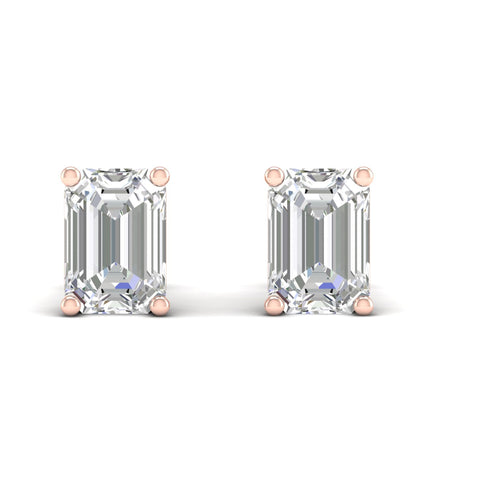 10 ctw Classic Emerald Lab Grown Solitaire Ear Stud