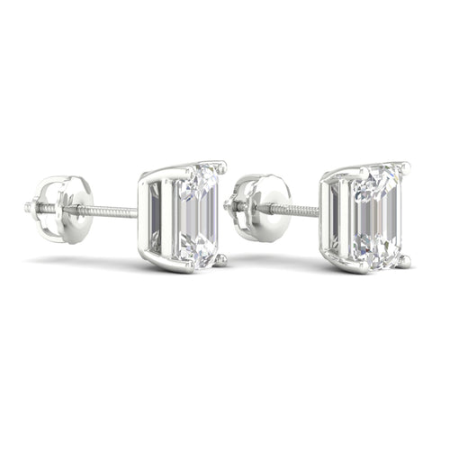 10 ctw Classic Emerald Lab Grown Solitaire Ear Stud