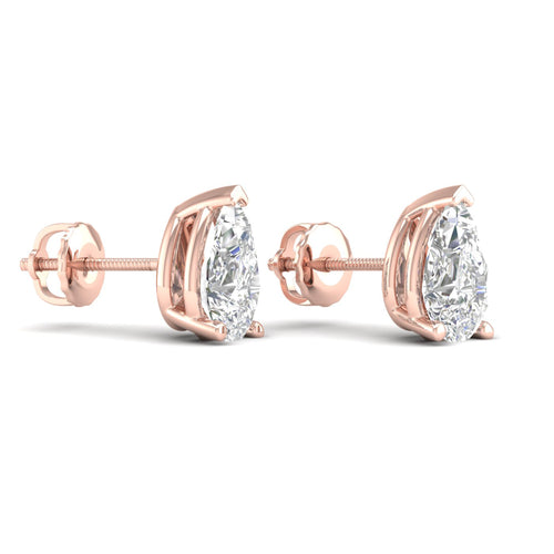 10 ctw Classic Pear Lab Grown Solitaire Ear Stud