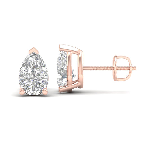 10 ctw Classic Pear Lab Grown Solitaire Ear Stud