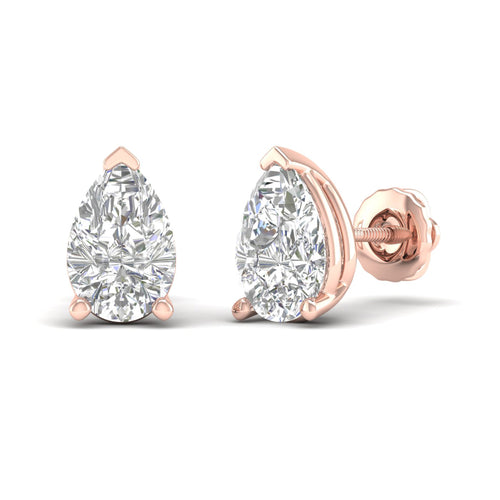 10 ctw Classic Pear Lab Grown Solitaire Ear Stud