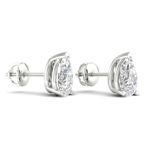 10 ctw Classic Pear Lab Grown Solitaire Ear Stud