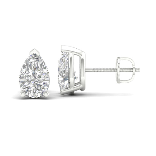 10 ctw Classic Pear Lab Grown Solitaire Ear Stud