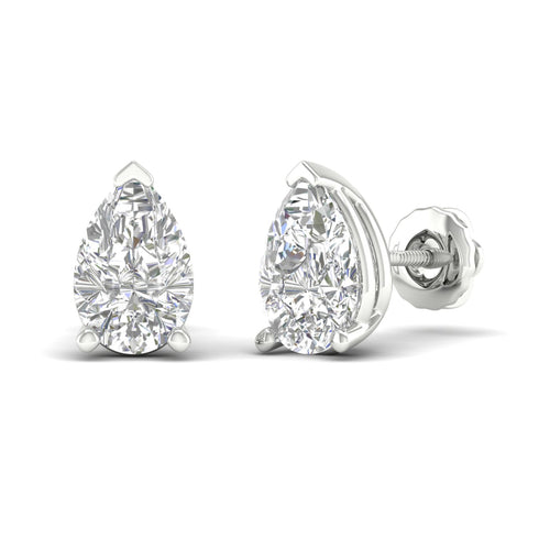10 ctw Classic Pear Lab Grown Solitaire Ear Stud