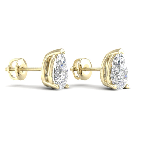10 ctw Classic Pear Lab Grown Solitaire Ear Stud
