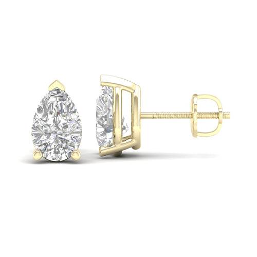 10 ctw Classic Pear Lab Grown Solitaire Ear Stud