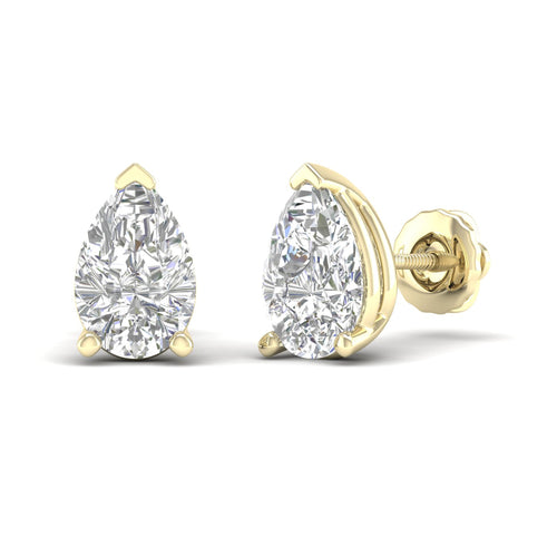 10 ctw Classic Pear Lab Grown Solitaire Ear Stud