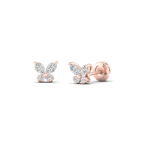1 1/8 Ctw Butterfly Lab Grown Fashion Ear Stud