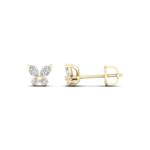 1 1/8 Ctw Butterfly Lab Grown Fashion Ear Stud