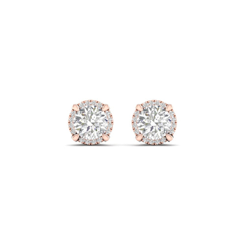 2 1/4 ctw Round Lab Grown Halo Stud Earring