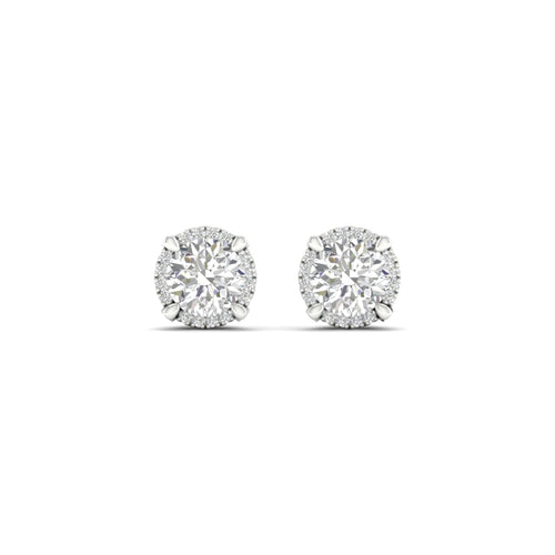 2 1/4 ctw Round Lab Grown Halo Stud Earring