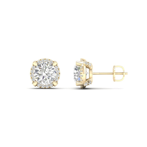 2 1/4 ctw Round Lab Grown Halo Stud Earring