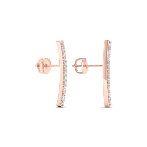 1/5 Ctw Curve Bar Lab Grown Fashion Ear Stud