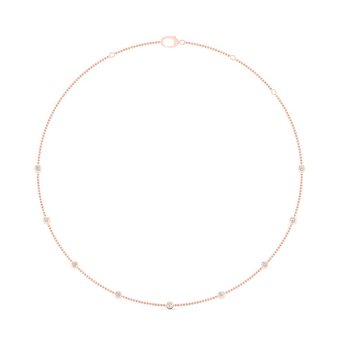 3/4 Ctw Nine Stone Station Lab Grown Fashion Necklace