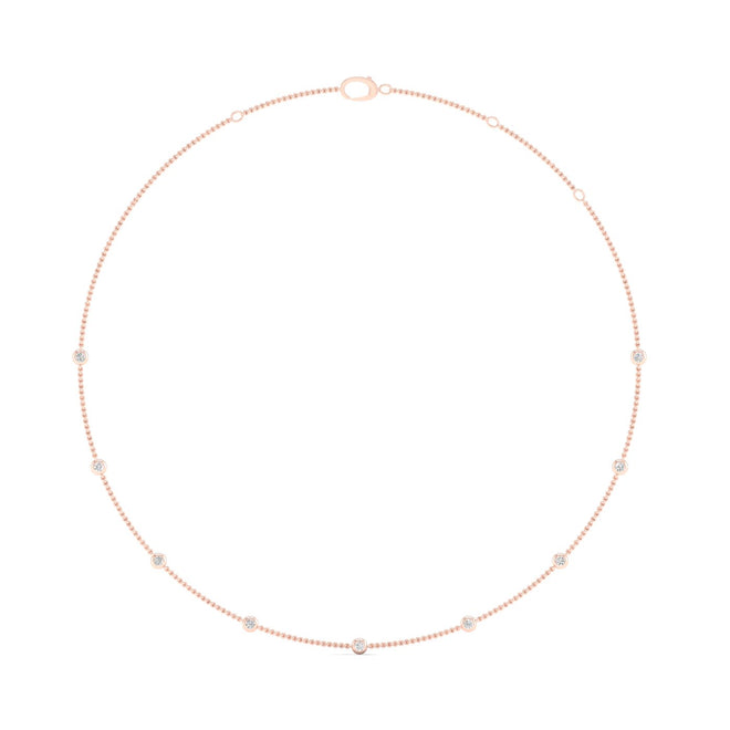 3/4 Ctw Nine Stone Station Fashion Necklace