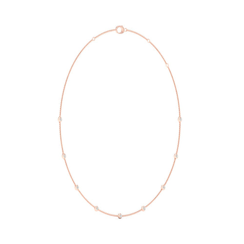 3/4 Ctw Nine Stone Station Lab Grown Fashion Necklace