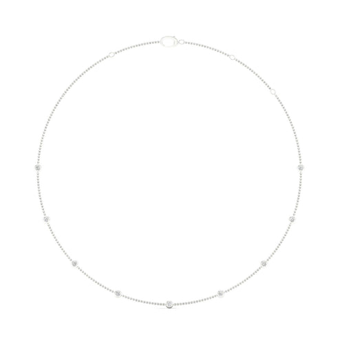 3/4 Ctw Nine Stone Station Lab Grown Fashion Necklace
