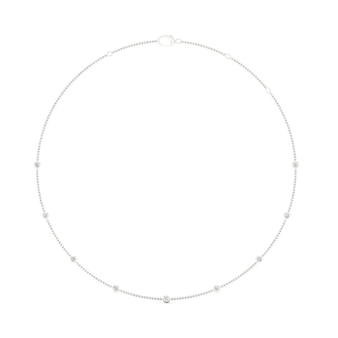 3/4 Ctw Nine Stone Station Fashion Necklace