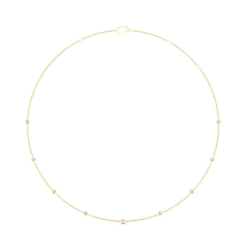 3/4 Ctw Nine Stone Station Lab Grown Fashion Necklace
