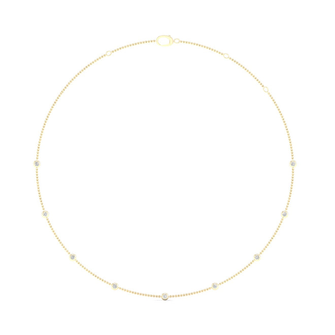 3/4 Ctw Nine Stone Station Fashion Necklace