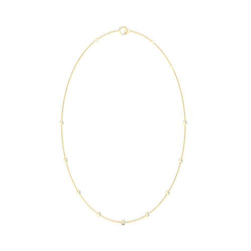 3/4 Ctw Nine Stone Station Lab Grown Fashion Necklace