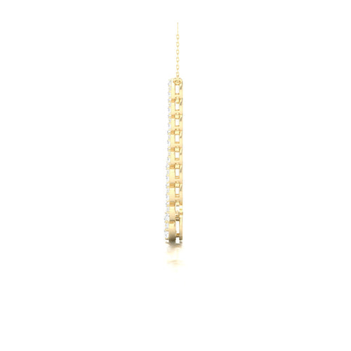 3 Ctw Chevron Cluster Graduating Fashion Necklace