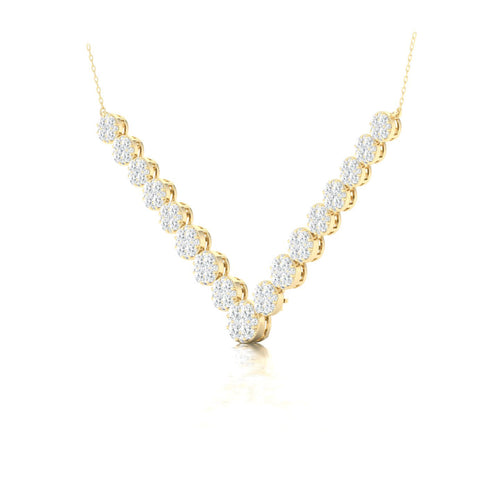 3 Ctw Chevron Cluster Graduating Fashion Necklace