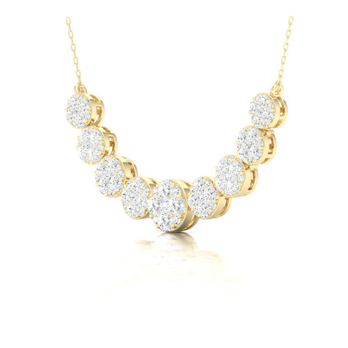 1 3/4 Ctw Nine Cluster Graduating Fashion Pendant